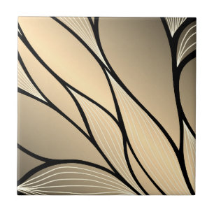Antique Gold Creative Leave Pattern  Ceramic Tile