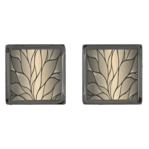 Antique Gold Creative Leave Pattern Cufflinks