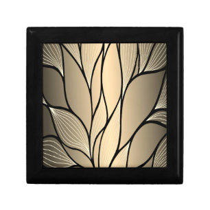 Antique Gold Creative Leave Pattern Gift Box