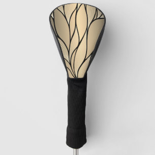 Antique Gold Creative Leave Pattern  Golf Head Cover