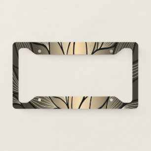 Antique Gold Creative Leave Pattern  License Plate Frame