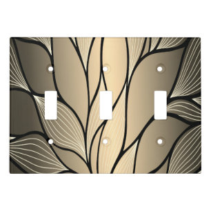 Antique Gold Creative Leave Pattern  Light Switch Cover