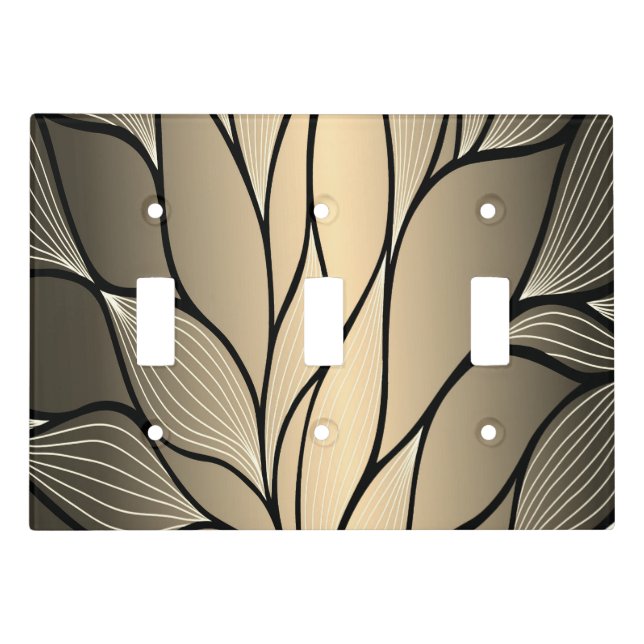 Antique Gold Creative Leave Pattern  Light Switch Cover (Front)