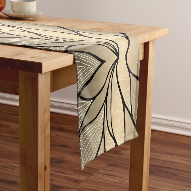 Antique Gold Creative Leave Pattern  Long Table Runner (In Situ)