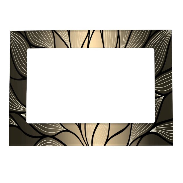Antique Gold Creative Leave Pattern  Magnetic Frame (Front)