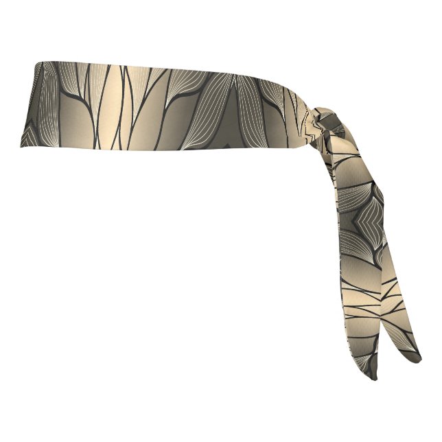 Antique Gold Creative Leave Pattern  Tie Headband (Rotate 90)
