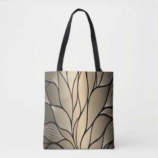 Antique Gold Creative Leave Pattern  Tote Bag