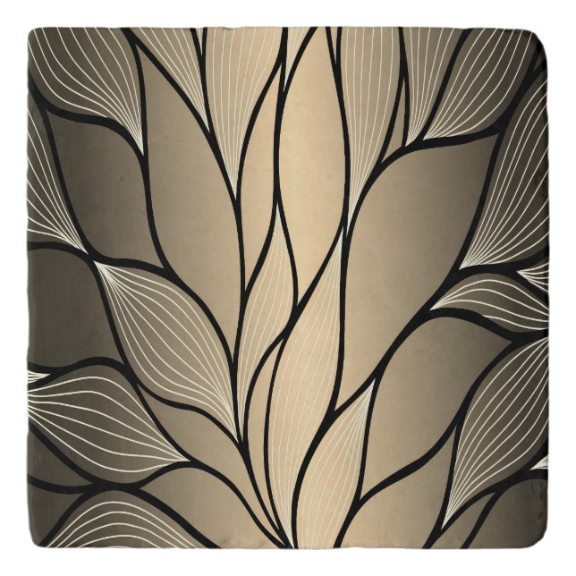 Antique Gold Creative Leave Pattern  Trivet (Front)