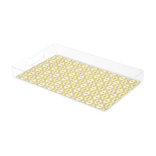 Antique Gold Damask Pattern Vanity Tray