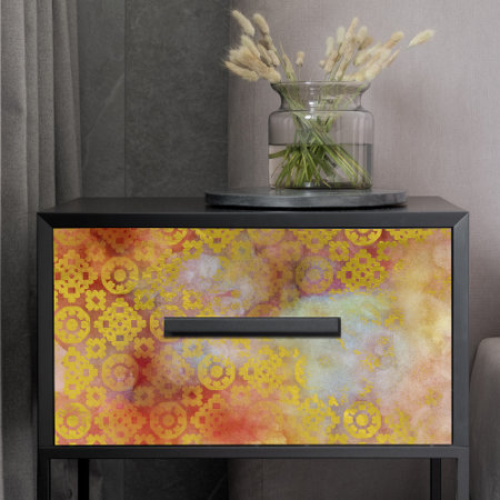 Antique Gold Distressed Moroccan Pattern Decoupage