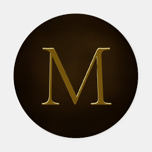 Antique Gold Embossed Monogram Personalized Coaster Set