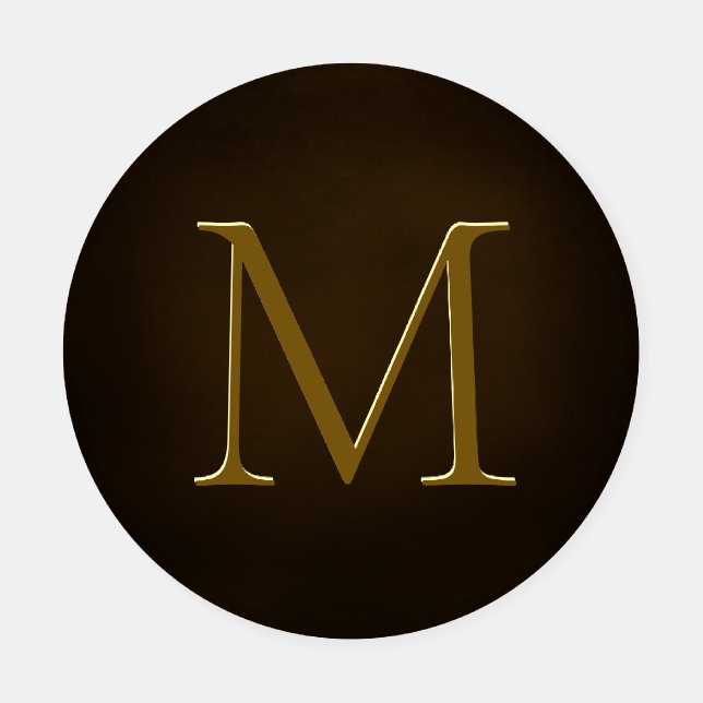 Antique Gold Embossed Monogram Personalized Coaster Set (Single)