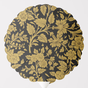 Antique Gold Floral Indian Lac-work Black Pattern Balloon