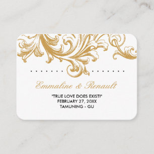 Antique Gold Floral Wedding Place Cards