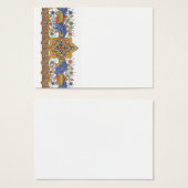 Antique Gold Floral with Blue Leaf Border Template (Front & Back)