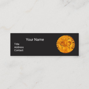 ANTIQUE GOLD FLORENTINE FORINT Black Paper Mini Business Card