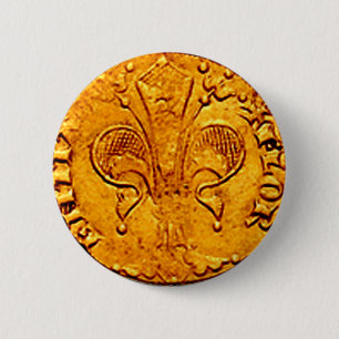 ANTIQUE GOLD FLORENTINE FORINT BUTTON