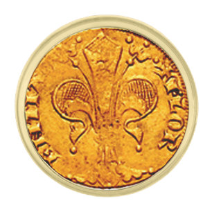 ANTIQUE GOLD FLORENTINE FORINT GOLD FINISH LAPEL PIN