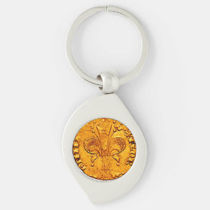 ANTIQUE GOLD FLORENTINE FORINT KEYCHAIN