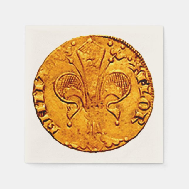 ANTIQUE GOLD FLORENTINE FORINT PAPER NAPKINS (Front)