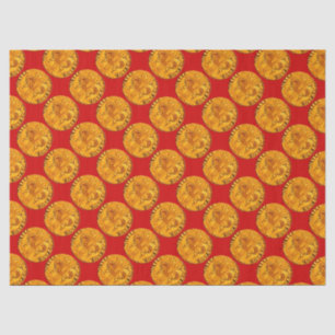 ANTIQUE GOLD FLORENTINE FORINT Royal Red Tissue Paper