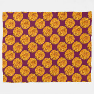ANTIQUE GOLD FLORENTINE FORINT TYRIAN PURPLE FLEECE BLANKET