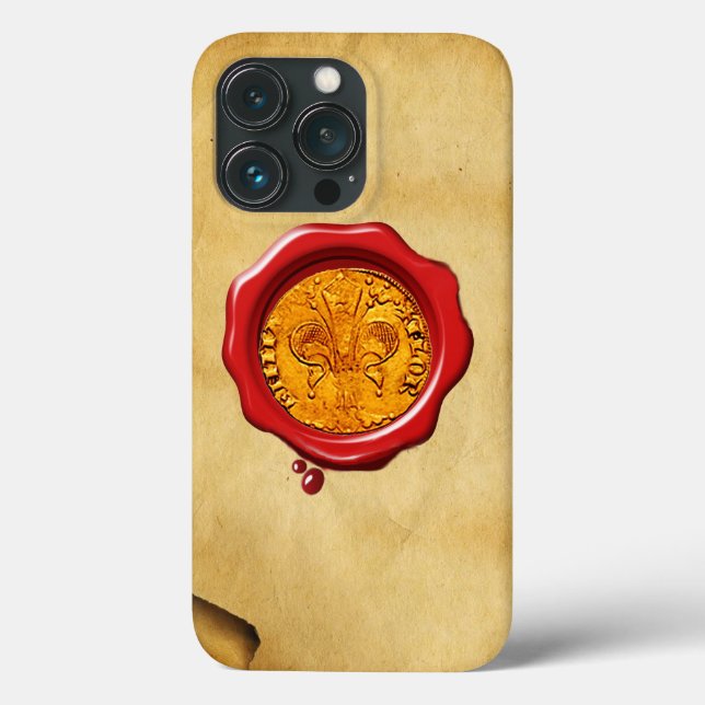 ANTIQUE GOLD FLORENTINE FORINT wax parchment Case-Mate iPhone Case (Back)