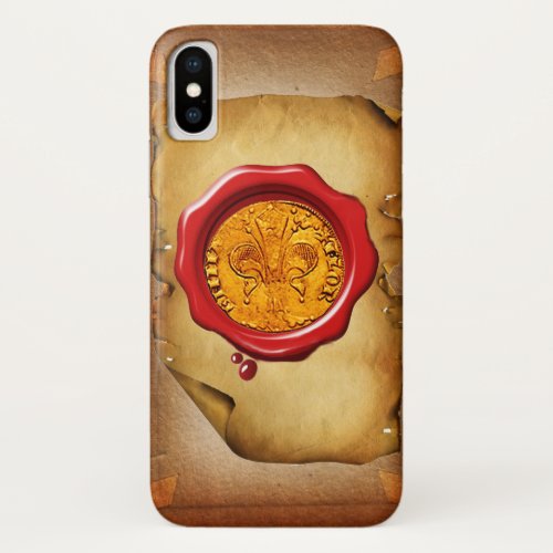 ANTIQUE GOLD FLORENTINE FORINT wax parchment iPhone X Case