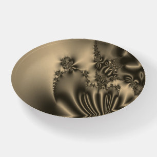 Antique Gold Flowing Fractal Paperweight