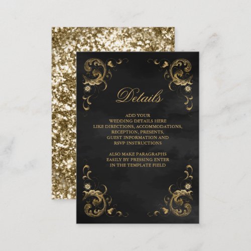 Antique Gold Frame Black Details Enclosure Card