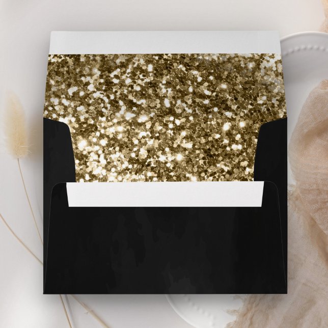 Antique Gold Glitter Black Envelope (Creator Uploaded)