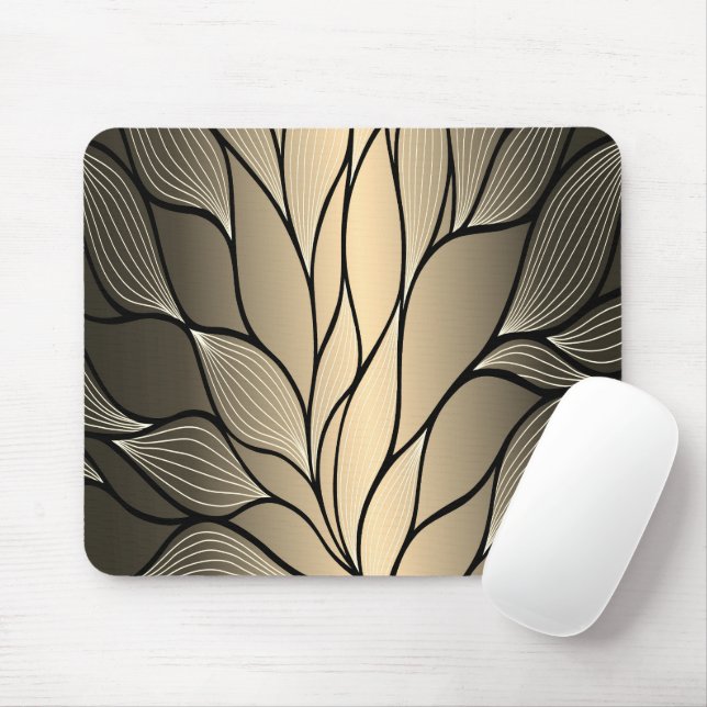 Antique Gold Leave Pattern  Mouse Pad (With Mouse)