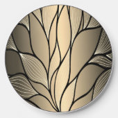 Antique Gold Leave Pattern Wireless Charger (Front)