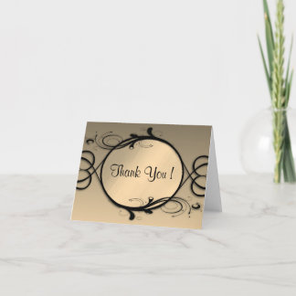 Antique Gold Mirror Thank You Card Blank Inside