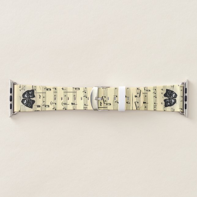 Antique Gold Music and Theater Masks Apple Watch Band (Band)