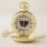 Antique Gold Music and Theater Masks Pocket Watch<br><div class="desc">Artistic talent comes in many forms and when they unite it is spectacular. The Greek theater masks of comedy and tragedy lie atop a sheet of music with twelve Roman numerals.</div>