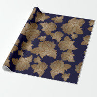 Antique Gold Rose (LG) Motif Wrapping Paper