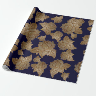 Antique Gold Rose (LG) Motif Wrapping Paper