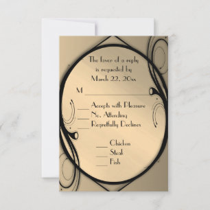 Antique Gold RSVP with Menu Choice