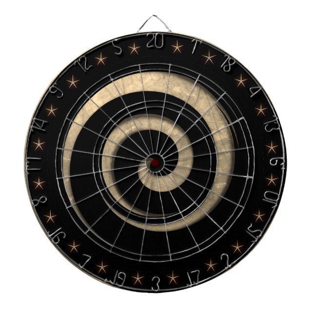 Antique Gold Spiral Regulation Dart Board (Front)