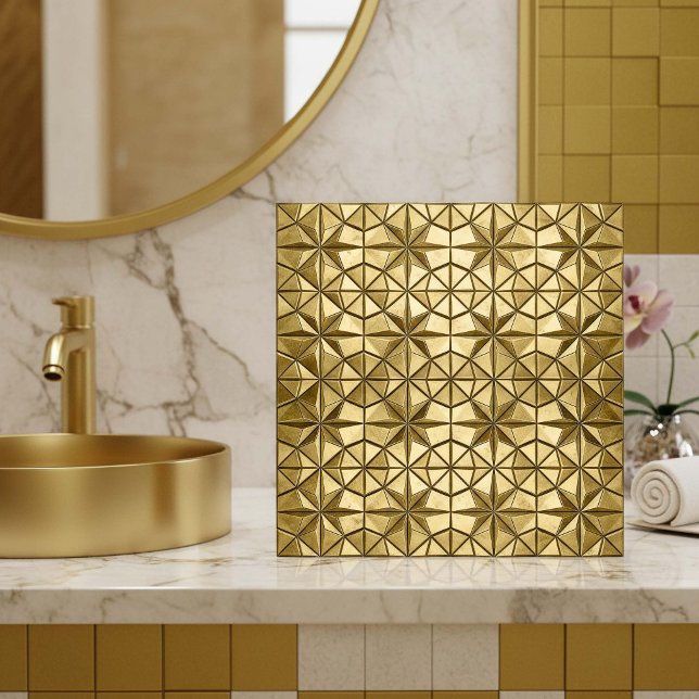 Antique Gold Starburst Geometric #8 ID1227 Ceramic Tile (Creator Uploaded)