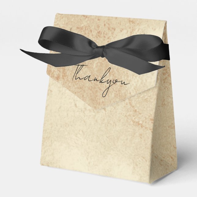 Antique Gold Thank You Favor Box (Front Side)