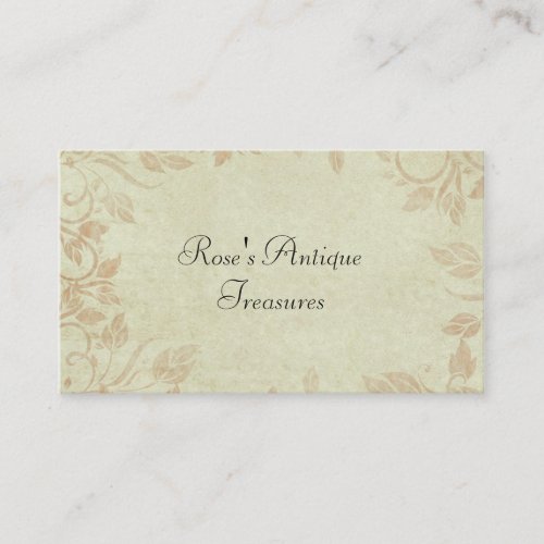 Antique Gold Viintage Floral Vine Wedding Business Card Templates