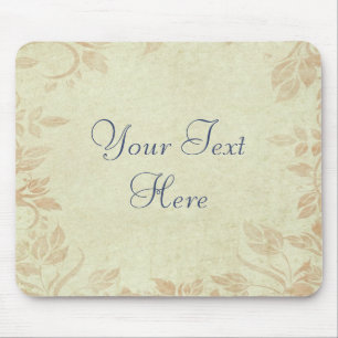 Antique Gold Viintage Floral Vine Wedding Mouse Pad