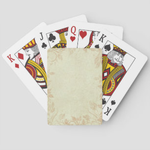 Antique Gold Vintage Floral Vine Wedding Poker Cards