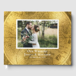 Antique Gold Wedding Guest Book