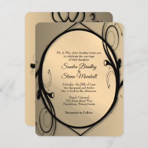 Antique Gold Wedding Invitation