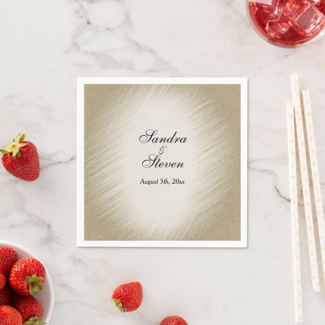  Antique Gold Wedding Invitation Napkins (Insitu)