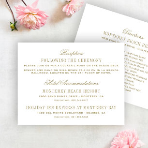 Antique Gold Wedding Reception Details Enclosure Card
