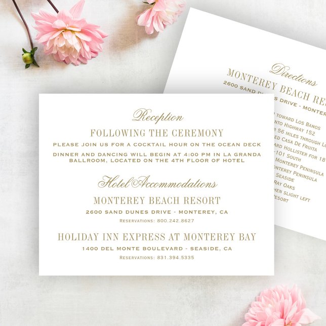 Antique Gold Wedding Reception Details Enclosure Card (Creator Uploaded)